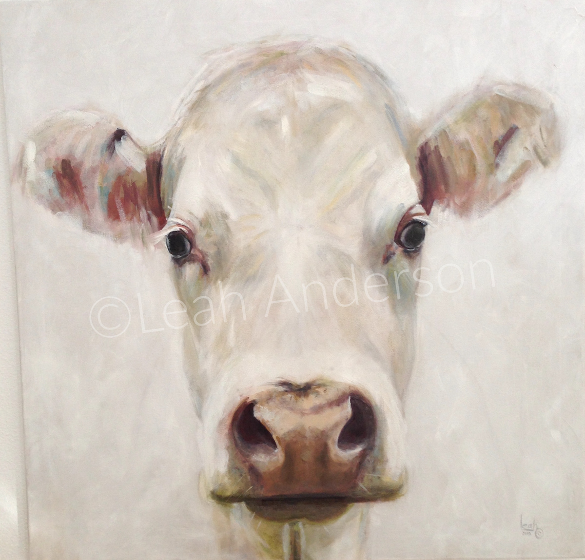 Lone Cow painting by Leah Anderson.