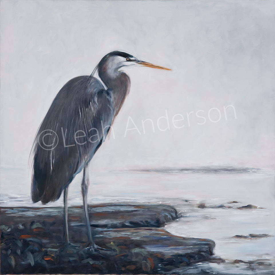 Heron Painting by Leah Anderson