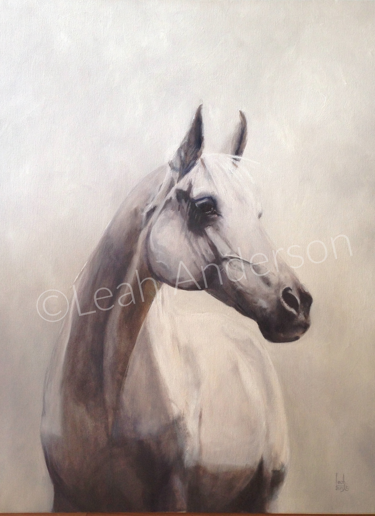 White Horse painting by Leah Anderson.